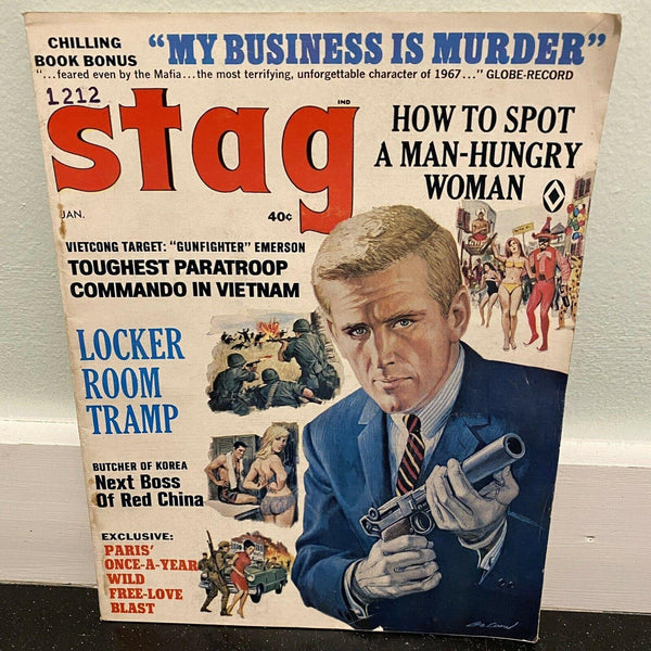 Stag Magazine Vintage January 1967 Mens Adventure Sleaze Locker Room Tramp