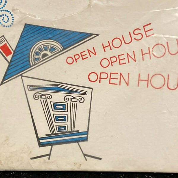 Open House Party Invitations Roof Vintage Retro NOS Kappa 1964