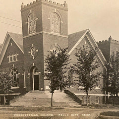 Presbyterian Church Falls City Nebraska Vintage RPPC Postcard Unused