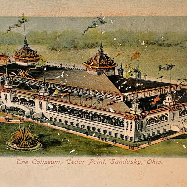 Coliseum Cedar Point Sandusky Ohio Postcard Early 1900s Amusement Park