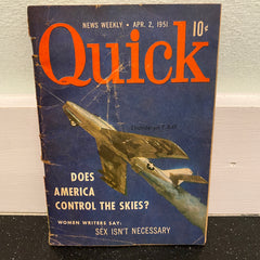 Quick News Weekly April 2 1951 magazine vintage USAF Thunderjet F-84F
