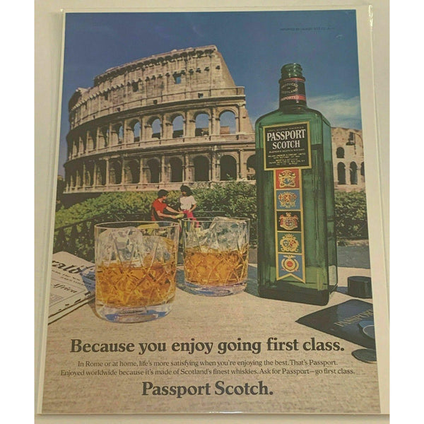 1983 Passport Scotch Whisky Rome Colosseum Whiskey Vintage Magazine Print Ad