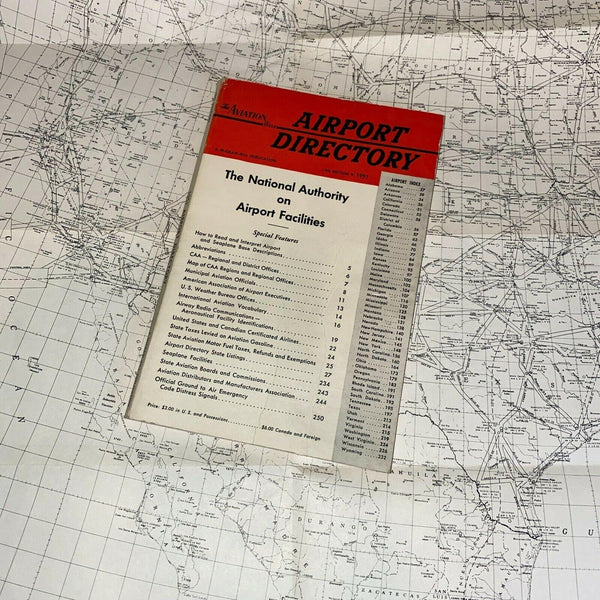 Aviation Week Airport Directory Vintage 1951 + US Aeronautical Planning Chart
