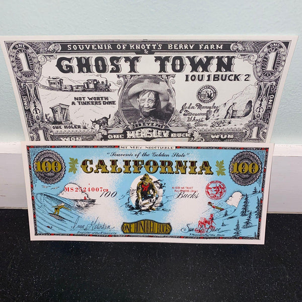 Knotts Berry Farm Ghost Town One Measley Buck 100 Bucks Gag Souvenir