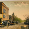 Columbiana Ohio Postcard IOOF First National Bank Horse Carriage Odd Fellows