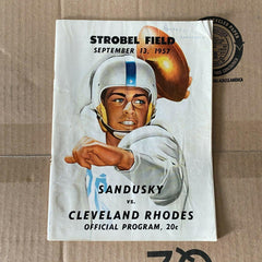 Sandusky vs Cleveland Rhodes Ohio September 13 1957 Football Program High School