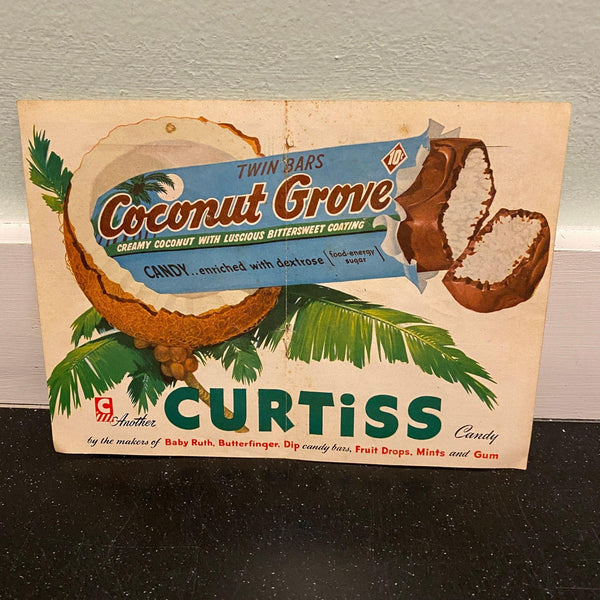 Curtiss Coconut Grove Candy Chocolate Bar 1951 print ad Butterfinger Baby Ruth