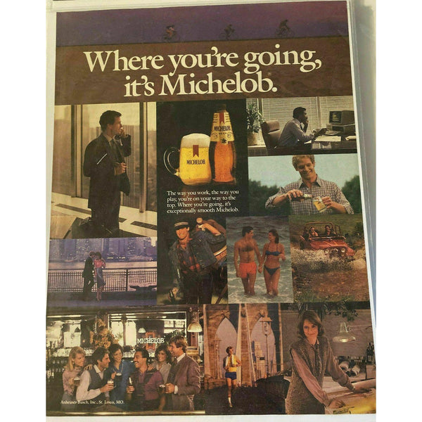 1980s Michelob Beer Bar Jeep Runner Office St Louis Vintage Magazine Print Ad