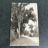 Traveling on a Florida Highway RPPC Postcard 1947 Vintage Trailer RV Car