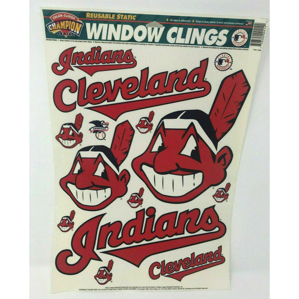 Cleveland Indians Window Clings Chief Wahoo Vtg 1996 Made in USA