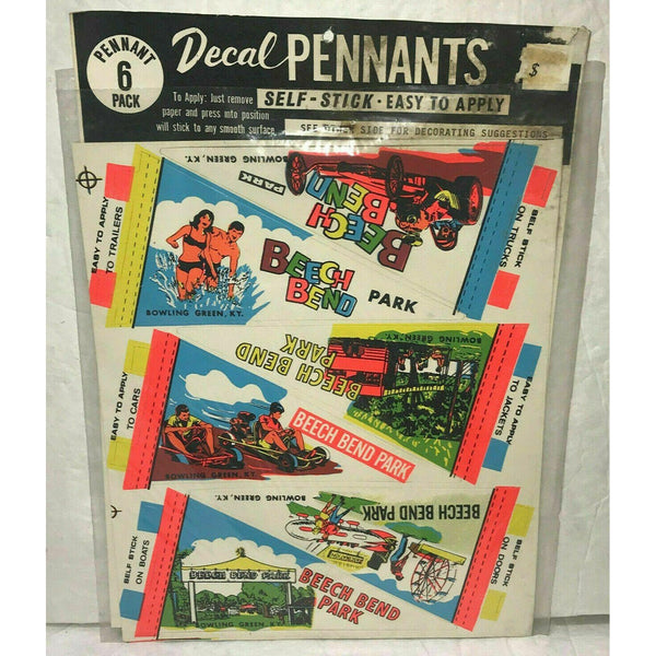 Beech Bend Park Decal Pennants Vintage Impko Bowling Green Kentucky Deadstock
